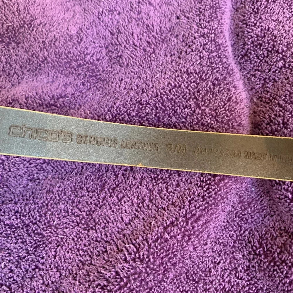 Chico’s Tan Snakeprint Embellished Leather Belt sz S/M
